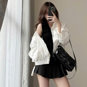 Áo khoác kaki dáng vừa, áo khoác mềm dáng rộng có cổ TAM K01