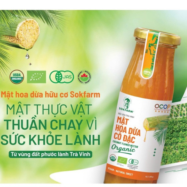 Mật Hoa Dừa Cô Đặc Organic Sokfarm Cân Bằng Điện Giải Ổn Định Đường Huyết