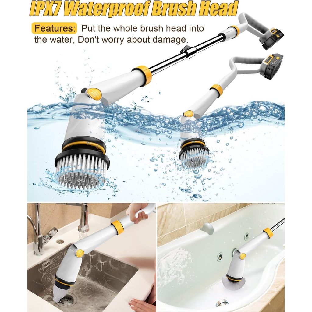 QIMEDO MÁY CHÀ SÀN ĐIỆN XOAY Q2 Pro - 1500RPM, MÀN HÌNH HIỂN THỊ, BỘ 8 BÀN CHẢI, VỆ SINH NHÀ TẮM/SÀN GẠCH KHÔNG DÂY