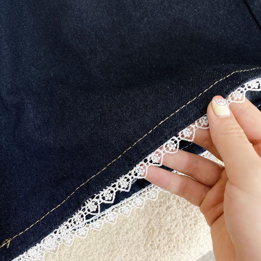 Quần Short Jean Bigsize Nữ Lưng Cao Co Giãn Viền Ren Xinh Cho Chubby 60–95kg Q565