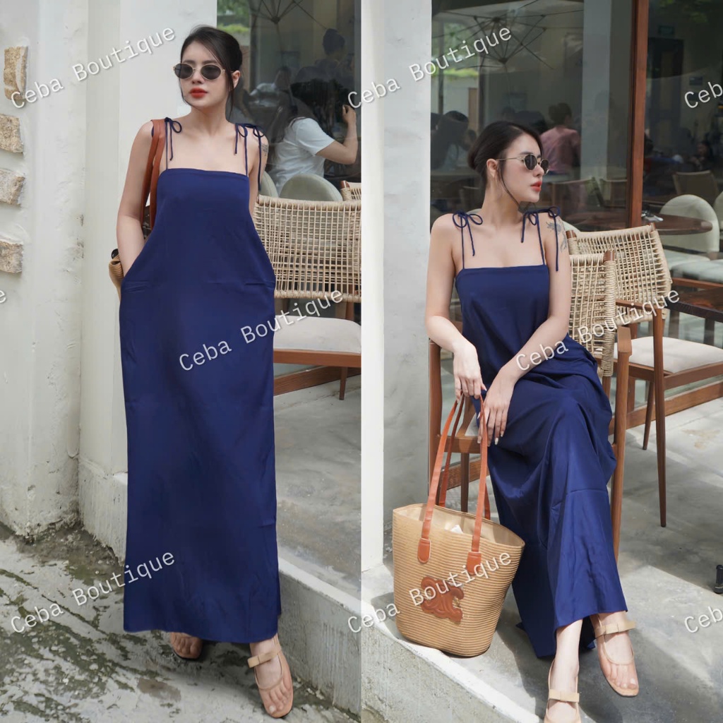 Đầm 2 Dây Dáng Dài Chất Cotton Mịn, Váy Dáng Dài Thoải Mãi Dễ Mặc D45 CEBA BOUTIQUE | BigBuy360 - bigbuy360.vn