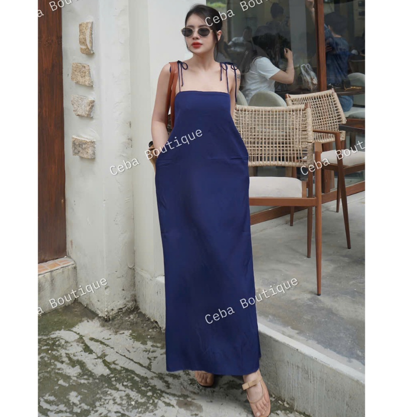 Đầm 2 Dây Dáng Dài Chất Cotton Mịn, Váy Dáng Dài Thoải Mãi Dễ Mặc D45 CEBA BOUTIQUE | BigBuy360 - bigbuy360.vn