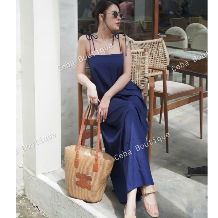 Đầm 2 Dây Dáng Dài Chất Cotton Mịn, Váy Dáng Dài Thoải Mãi Dễ Mặc D45 CEBA BOUTIQUE | BigBuy360 - bigbuy360.vn