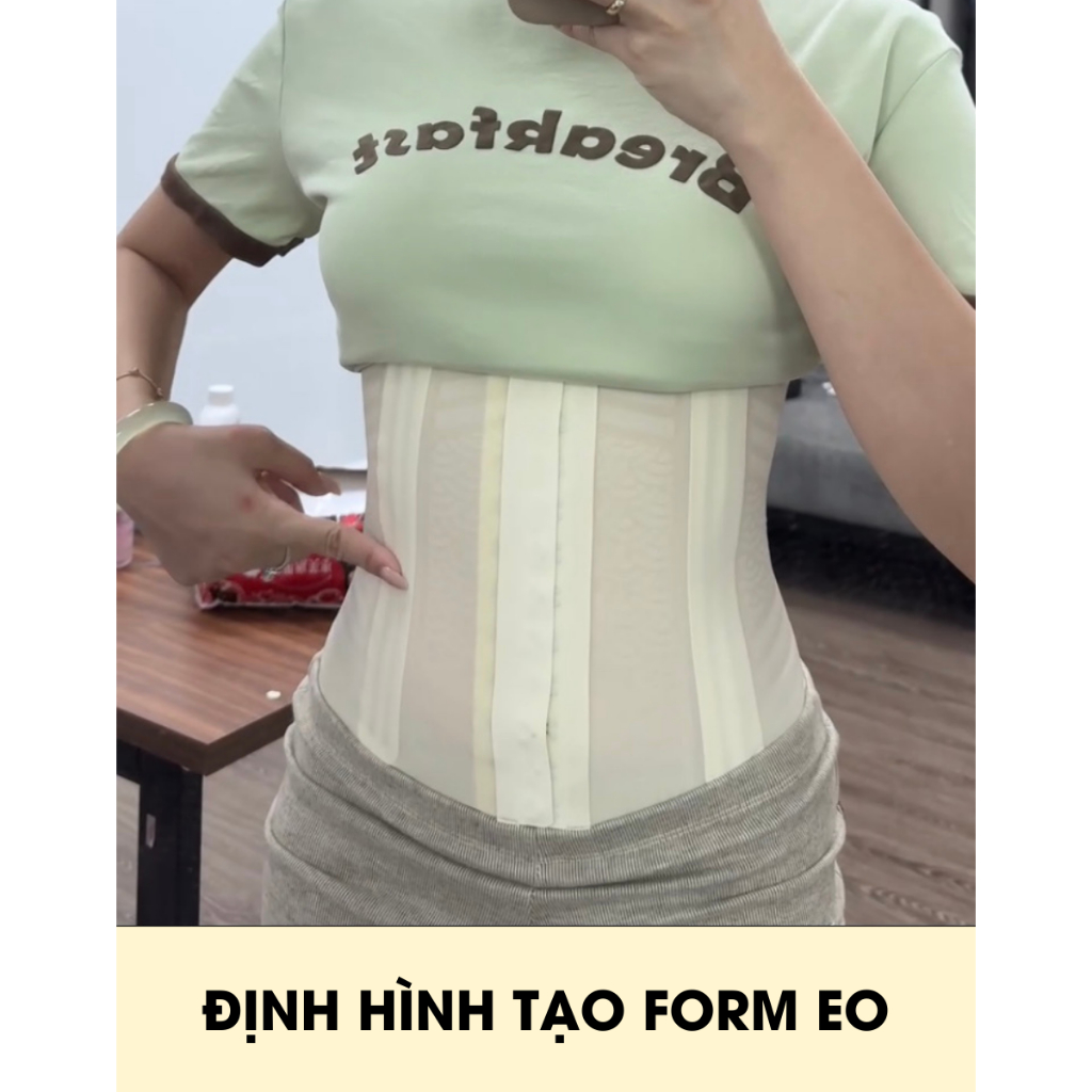 Đai nịt bụng giảm mỡ sau sinh Callalady latex nịt bụng định hình eo siết bụng chống cuộn vải đúc su siêu mỏng DDK
