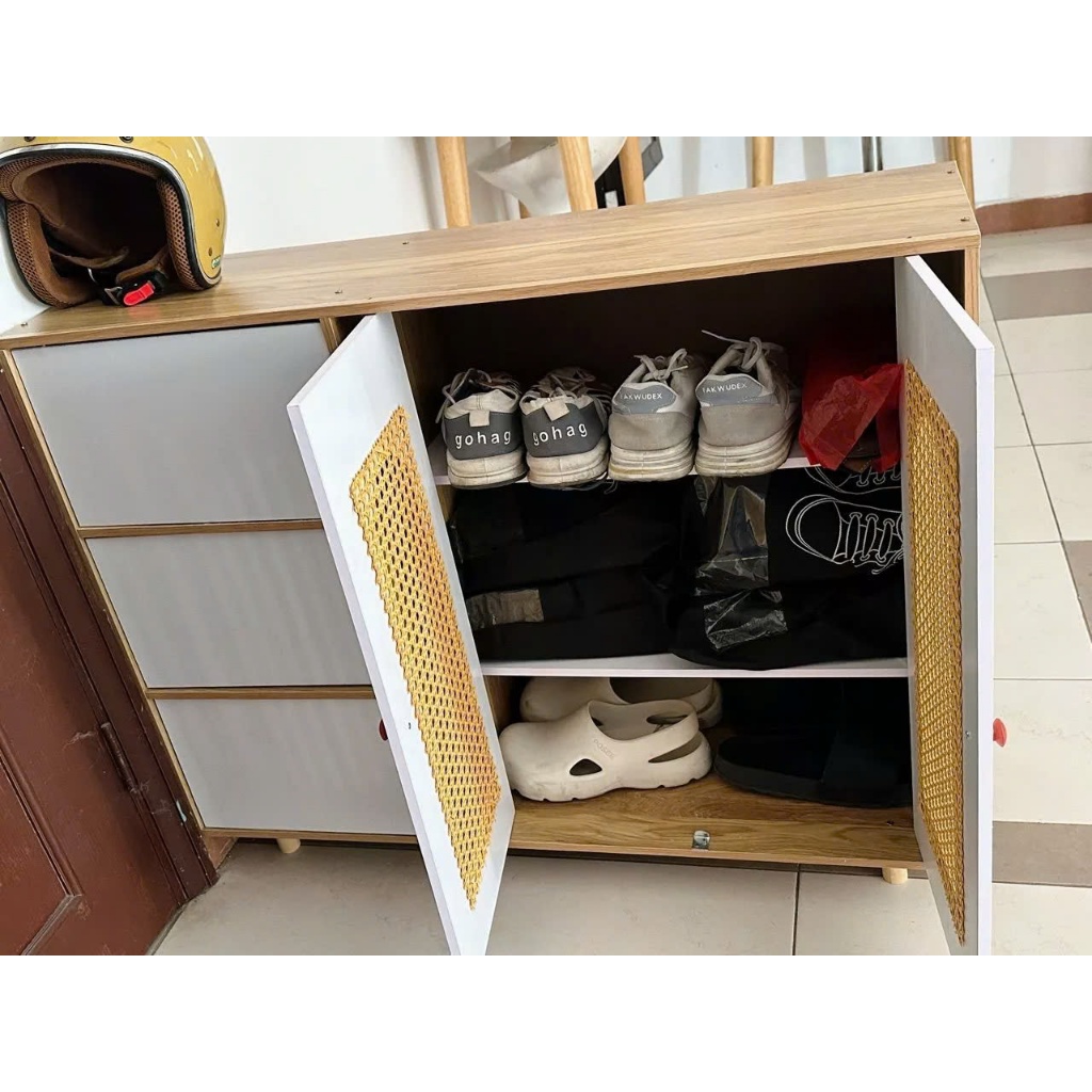 Tủ giày gỗ FOREST HOME ,TỦ GIÀY 5 CÁNH MÂY nhiều ngăn đa năng tiện lợi gỗ MDF phủ Mine cao cấp