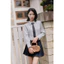 Áo Sơ Mi Croptop Phối Cổ Và Măng Séc 2S29.2508K (Không Cà Vạt). Áo Sơ Mi Croptop, Áo Sơ Mi Nữ Slim-Fit Học Đường JM