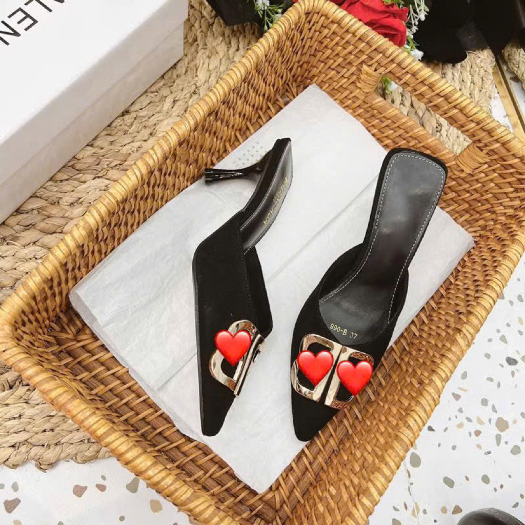 Sục Da lộn tag vàng gót cao 5cm