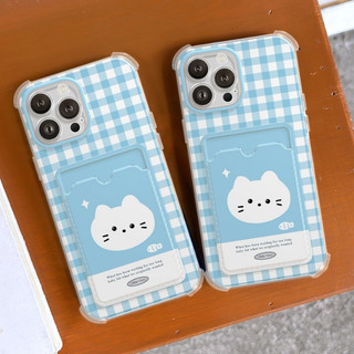 Ốp Lưng iPhone White Cat Dẻo Đựng Thẻ, Chống Sốc, Bảo Vệ Camera - iP 7/8/X/XS/11/12/13/14/15/16/17/Plus/Pro/Max/Air