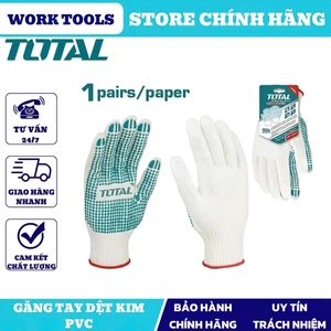 ĐỒ NGHỀ TOTAL Găng tay dệt kim PVC size XL TSP11102