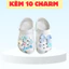 MẪU MỚI Dép quai ngang kèm charm dép sục nam nữ êm chân big size đế cao chống trơn trượt-Hỗ trợ đổi size