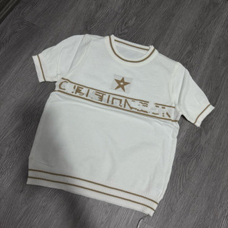 LT - Áo len nữ cổ tròn cộc tay mongtoghi chữ ngang ngực hình sao fom bo nhẹ free size 792