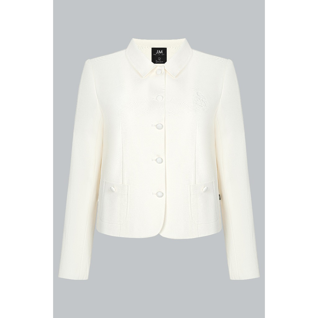 Set Áo Blazer Dáng Suông Cổ Đức Túi Ốp 5B08.2508K, Chân Váy Đai Trễ Xếp Ly Chụm 4S26.2508K. Outfit Thời Trang Công Sở JM