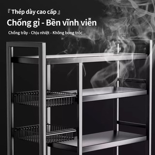 Gslife Kệ Bếp Đa Năng 3/4/5 Tầng - Kèm Giỏ Rau, Bánh Xe Đẩy, Đặt Lò Vi Sóng, Nồi Cơm ,Đa Năng Để Đồ