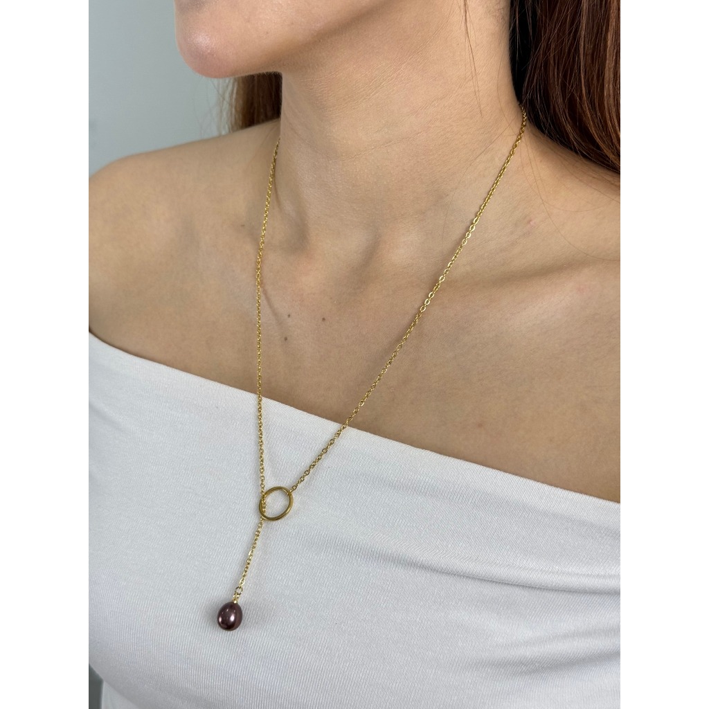 DC68 - Dây chuyền ngọc Trai nuôi nước ngọt, size 9 li, dài 46-52cm, mạ vàng 18K- Quà tặng 20/10 cho bạn gái