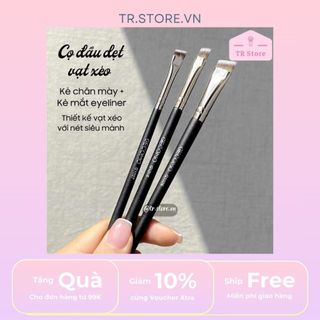 Cọ trang điểm chuyên nghiệp dùng kẻ chân mày Gecomo cao cấp đầu dẹt vạt xéo