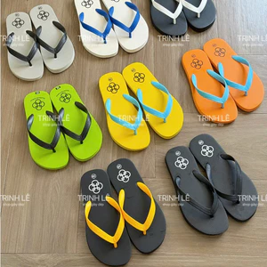Dép Kẹp Nam Xỏ Ngón Mũi Tròn Tông Lào Thái Lan Logo HD Đế Bệt Cao Su Đi Biển - TL005