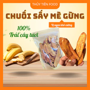 THUYTIENFOOD Chuối Sấy Mè Gừng – Snack Ăn Vặt Dân Dã – Vị Thơm Ngon Lạ Miệng – Túi 200gr/500gr
