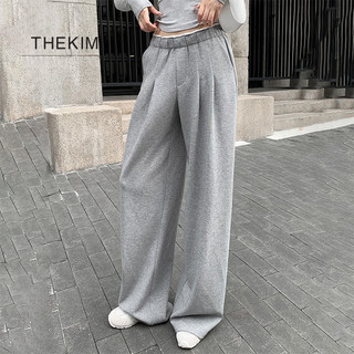 THEKIM Quần nỉ ống suông rộng phối viền cạp trắng , quần culottes ống rộng nỉ  B304