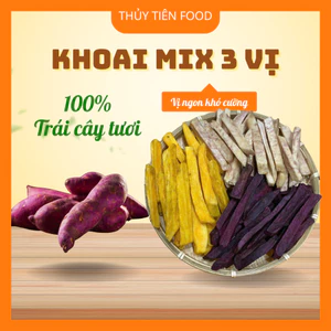 THUYTIENFOOD Khoai Mix 3 Vị – Khoai Vàng, Khoai Môn, Khoai Tím – Snack Ăn Vặt Giòn Ngon – Túi 250gr