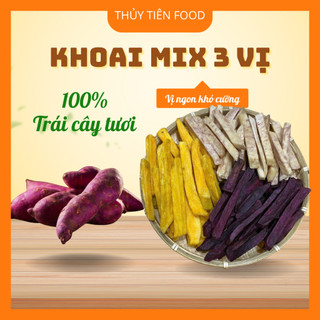 THUYTIENFOOD Khoai Mix 3 Vị – Khoai Vàng, Khoai Môn, Khoai Tím – Snack Ăn Vặt Giòn Ngon – Túi 250gr