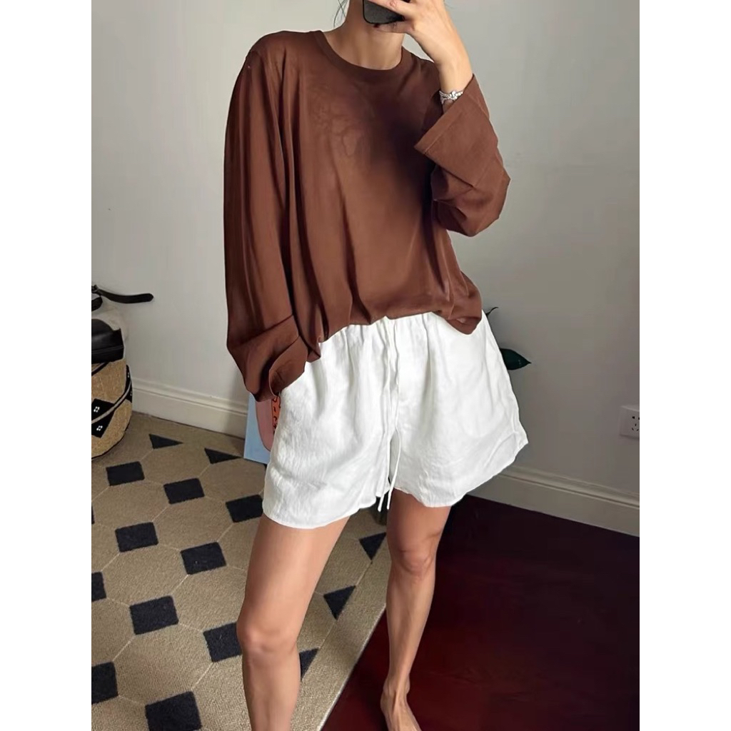 𝗧𝗶𝗻𝗶 - Quần đùi linen Tưng gân