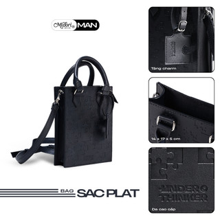 Túi Da PU Nam Nữ SACPLAT Dập Chìm Monogram Đeo Chéo Thời Trang Unisex | Midori For Man