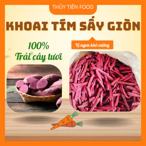THUYTIENFOOD Khoai Tím Cọng Sấy Giòn – Snack Ăn Vặt Tự Nhiên – Túi 200gr/400gr – Giòn Ngon Bổ Dưỡng