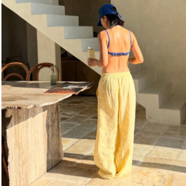 𝗕𝗶𝗻𝗼 𝗣𝗮𝗻𝘁𝘀 - Quần Linen ống xuông full chun