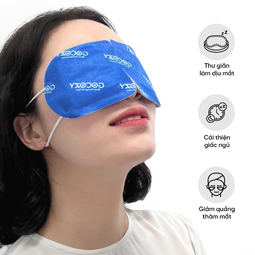 Miếng Chườm Ấm Mắt Tiêu Chuẩn 40 độ GOCOZY Giúp Giảm Mỏi, Khô Và Thư Giãn Mắt, Hộp 10 miếng - CARASE