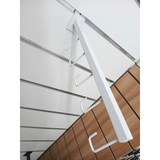 Móc râu treo các loại vợt/quần áo/balo/túi xách cài rãnh màu trắng dài 35cm có 5 móc râu nhỏ