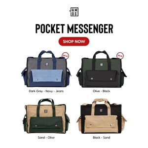 Pocket Messenger - Túi chéo quai xách 16" thời trang tiện dụng vải canvas Jamlos