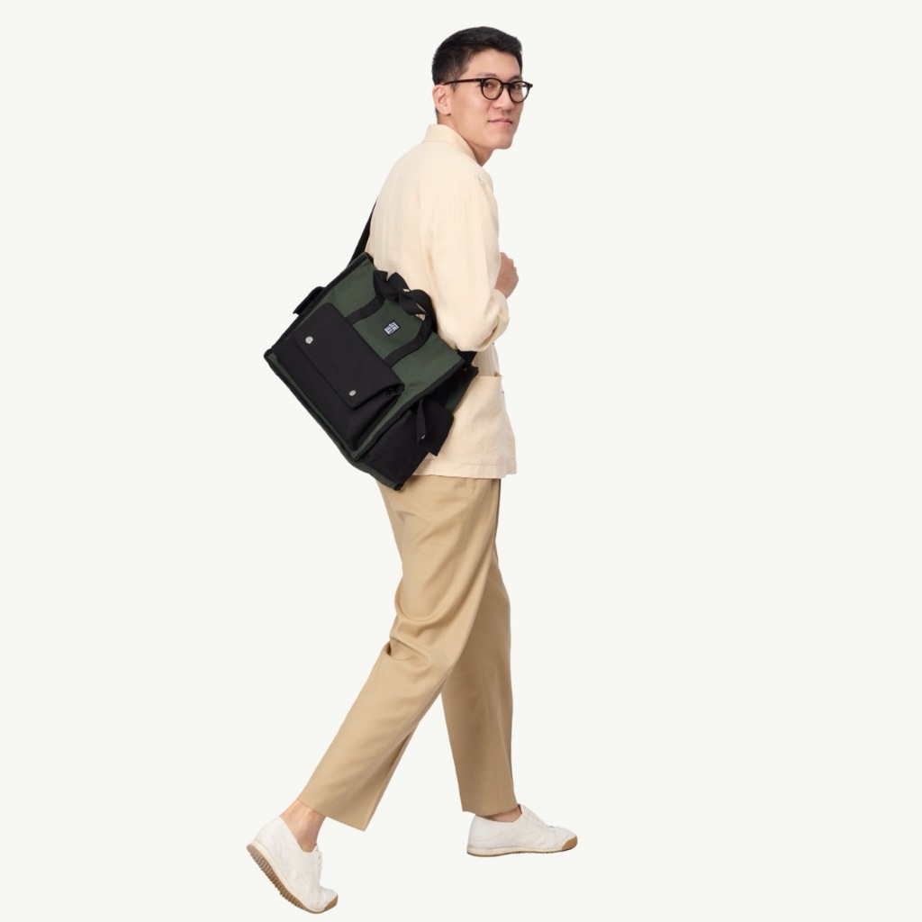 Pocket Messenger - Túi chéo quai xách 16" thời trang tiện dụng vải canvas Jamlos