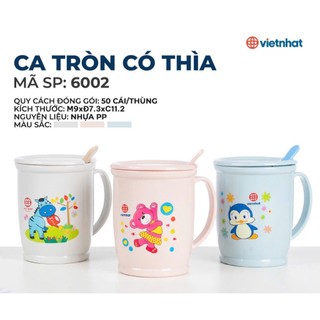 Ca cốc nhựa Việt Nhật 2 màu in hình dễ thương cho bé uống nước, sữa ms:6002 6261 6262 6263 6264 6265