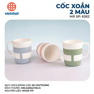 Ca cốc nhựa Việt Nhật 2 màu in hình dễ thương cho bé uống nước, sữa ms:6002 6261 6262 6263 6264 6265