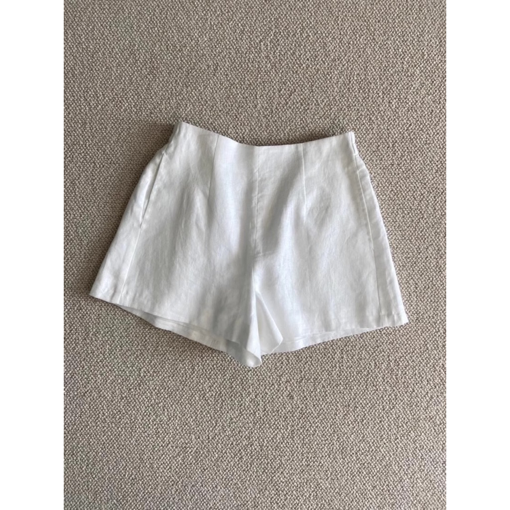 𝗧𝘂𝘁𝗶 - Quần short Linen 2 lớp cạp nửa chun