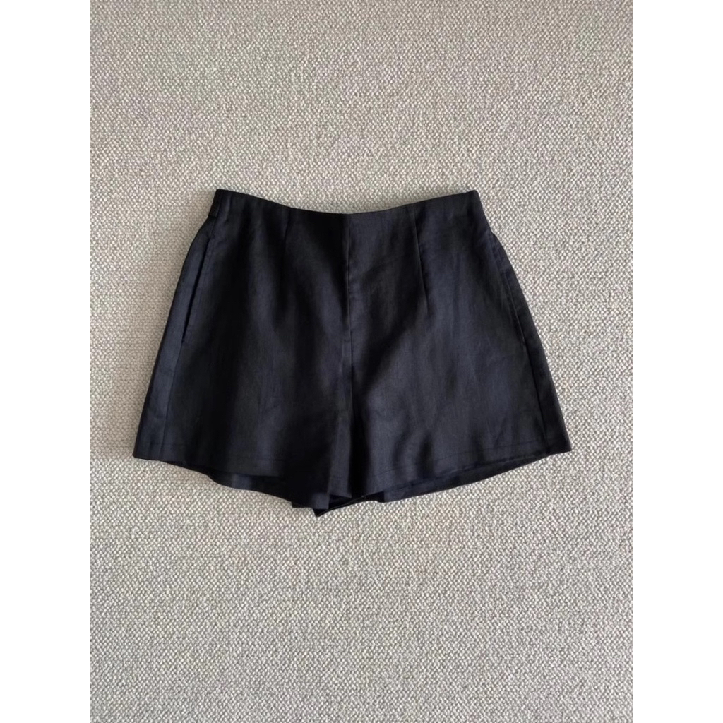 𝗧𝘂𝘁𝗶 - Quần short Linen 2 lớp cạp nửa chun