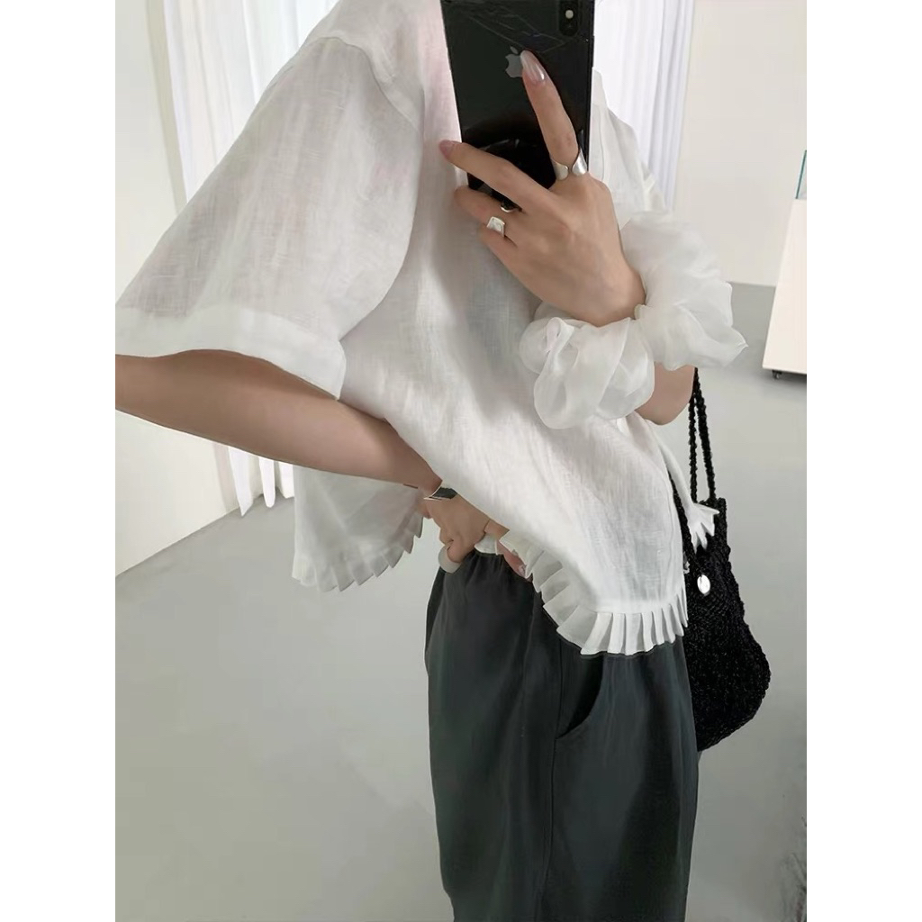 𝗛𝗮𝗽𝗲 - Áo Linen xếp ly  BEELY