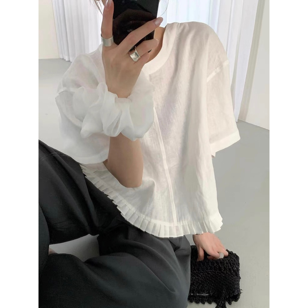 𝗛𝗮𝗽𝗲 - Áo Linen xếp ly  BEELY