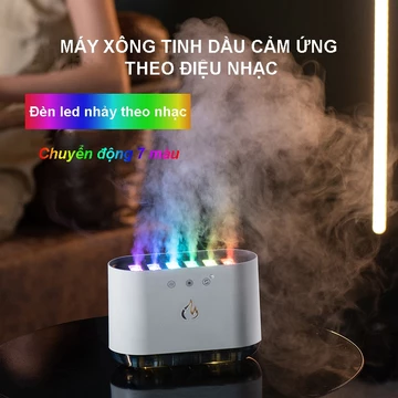 [Tặng tinh dầu] Máy khuếch tán tinh dầu, máy xông tinh dầu cảm ứng theo điệu nhạc, dung tích 900ml, 6 đầu phun sương