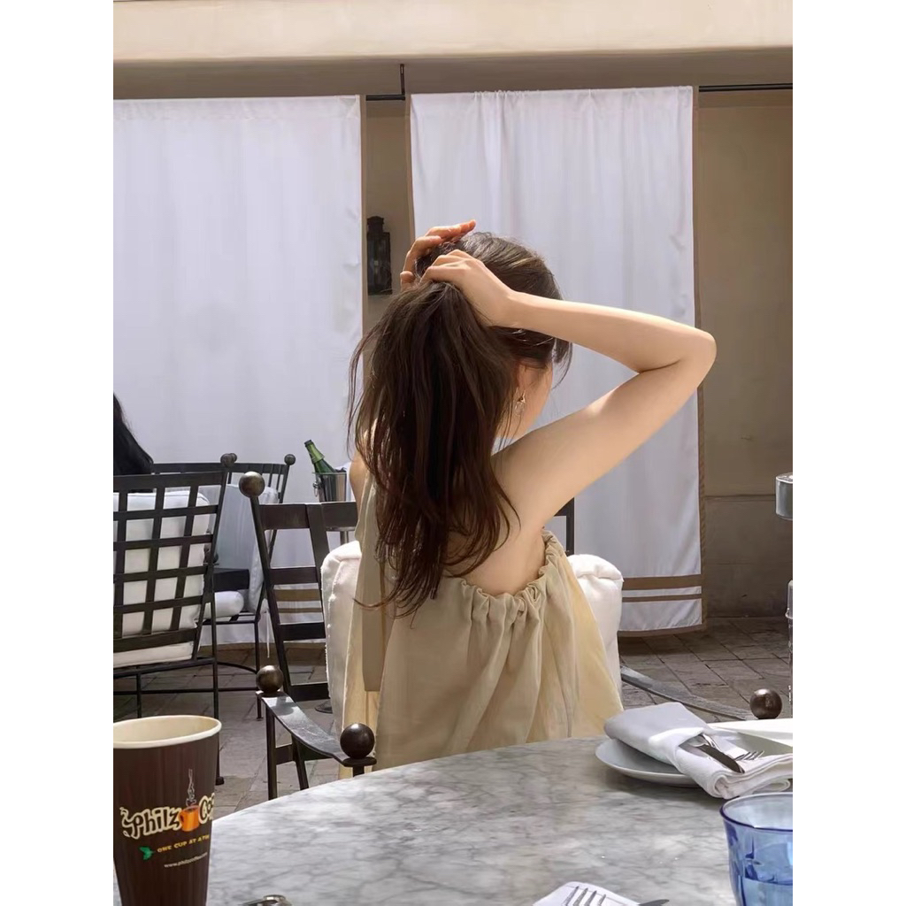 𝗦𝘂𝘇𝘆 𝗟𝗶𝗻𝗲𝗻- Áo Linen lệch nơ buộc vai