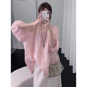 𝗥𝗶𝗰𝗵𝗶- Áo Linen tay phồng cổ chun BEELY