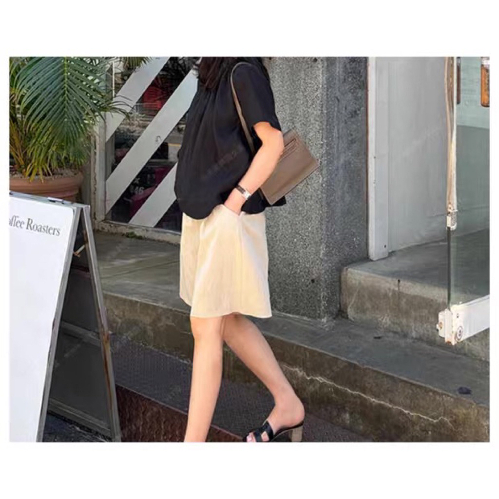 𝗠𝗮𝗱𝗶  A03 -  Áo Linen cổ rút basic BEELY