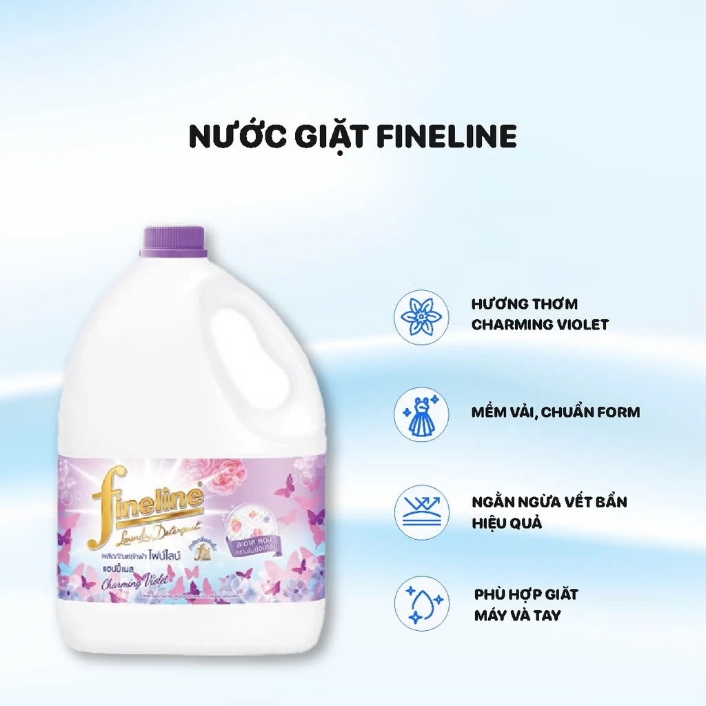 Nước Giặt Fineline Thái Lan Can 3000ml - Nước Giặt Xả Quần Áo Lưu Hương Lâu Sạch Sâu