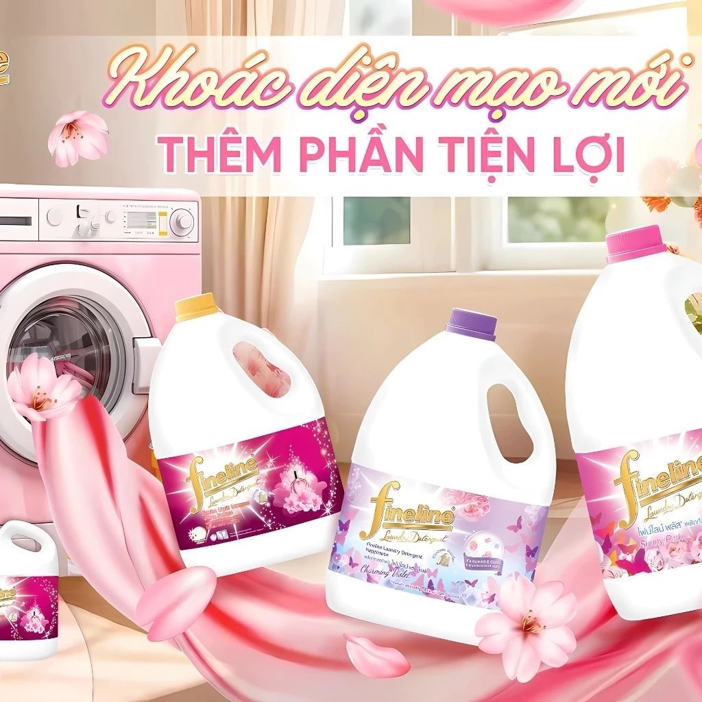 Nước Giặt Fineline Thái Lan Can 3000ml - Nước Giặt Xả Quần Áo Lưu Hương Lâu Sạch Sâu