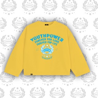 Áo Thun Tay Dài Boxy YOUTHPOWER FOREVER VER 2 From Rộng Nam Nữ Cổ Tròn Chất Liệu Cotton In Lụa Local Brand Top Women