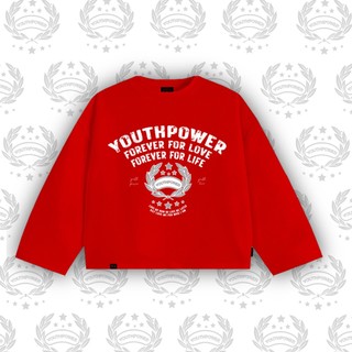 Áo Thun Tay Dài Boxy YOUTHPOWER FOREVER VER 2 From Rộng Nam Nữ Cổ Tròn Chất Liệu Cotton In Lụa Local Brand Top Women