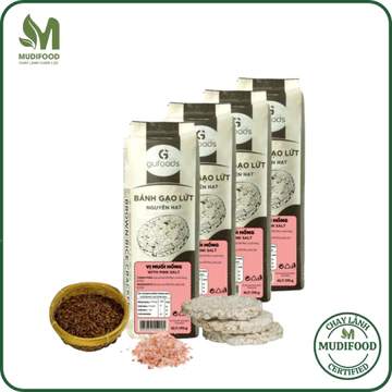 [Vị Muối Hồng] - Bánh Gạo Lứt Ăn Kiêng GUfoods 170g - Tập Gym, Giảm Cân, Ăn Vặt Healthy