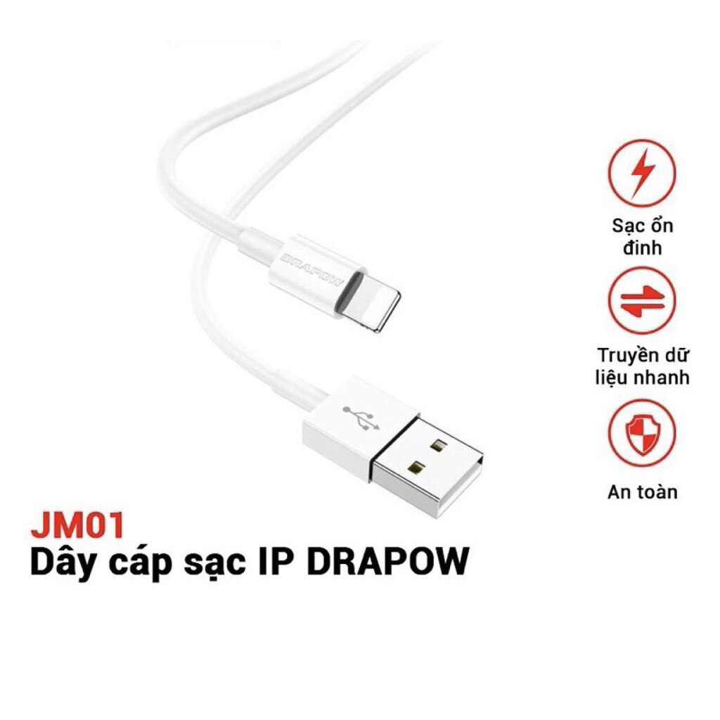 Cáp sạc dây dù 0.9 -1.8- 2.7 mét -DRAPOW CZ08 siêu bên chống đứt