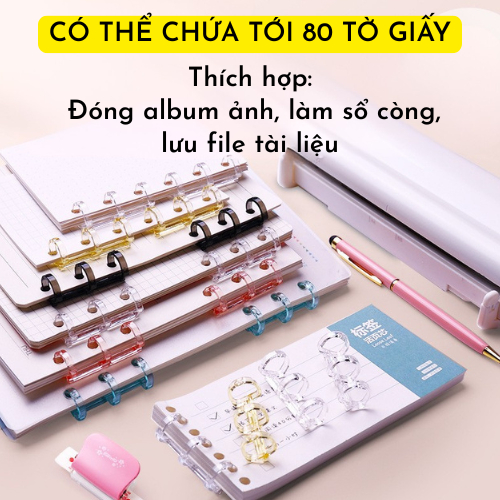 COMBO 2 Cái Binder Sổ Còng, Thanh Còng Nhựa Mini 3 Lỗ Dùng Cho Mọi Kích Cỡ - Còng Nhựa Làm Sổ 3/6/9 Lỗ