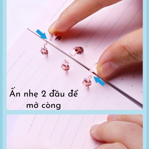 COMBO 2 Cái Binder Sổ Còng, Thanh Còng Nhựa Mini 3 Lỗ Dùng Cho Mọi Kích Cỡ - Còng Nhựa Làm Sổ 3/6/9 Lỗ